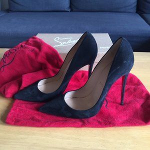 Christian Louboutins- Black suede- Size 6 US